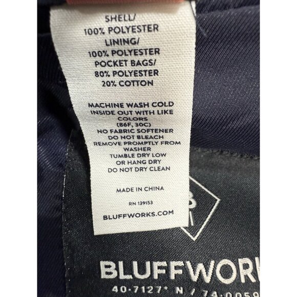 Bluffworks Mens Presidio Travel Blazer Size 46L Long Classic Fit Navy Polyester - Picture 9 of 15